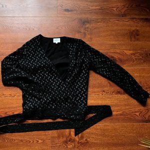 Sparkly Silky Sézane French Wrap Top